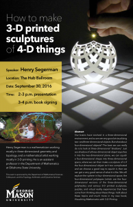 How to make 3-D printed sculptures of 4-D things @ HUB Ballroom